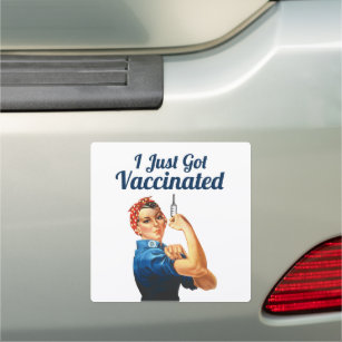 Rosie the Riveter Covid-19 Vaccine Vaccinated Car Magnet