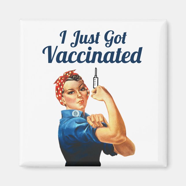 Rosie the Riveter Covid-19 Vaccine Vaccinated Magnet (Front)