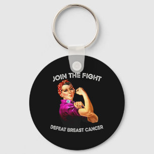 Rosie The Riveter Defeat Breast Cancer Awareness D Key Ring