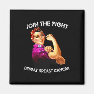 Rosie The Riveter Defeat Breast Cancer Awareness D Magnet