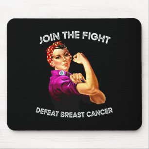 Rosie The Riveter Defeat Breast Cancer Awareness D Mouse Mat