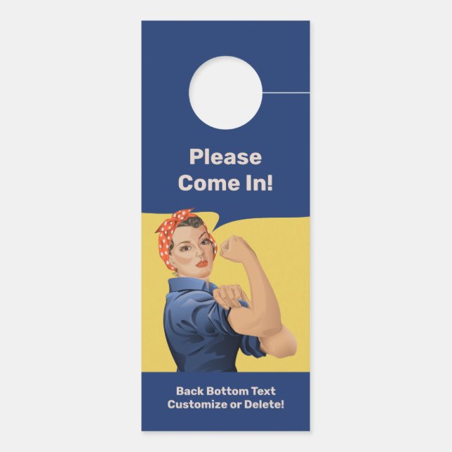 Rosie the Riveter Door Hanger (Back)