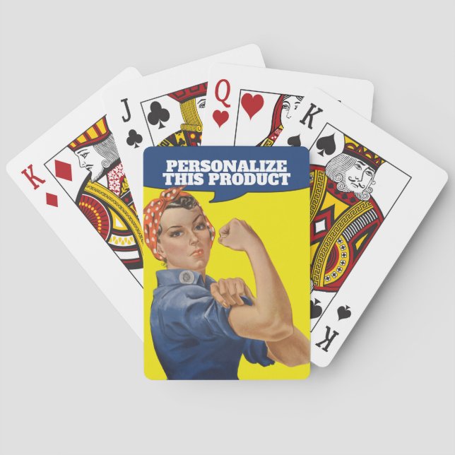 Rosie the Riveter easy to personalise Playing Cards (Back)