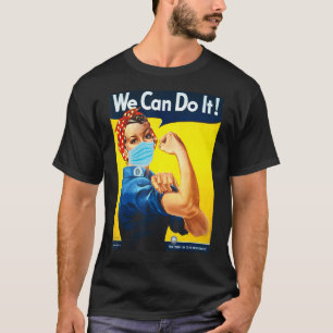 Rosie The Riveter Face We Can Do It Face Mask Edit T-Shirt