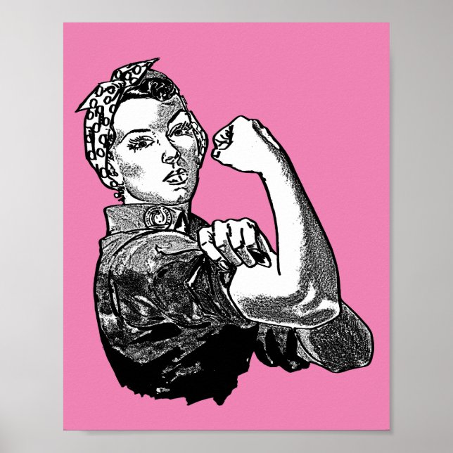 Rosie-The-Riveter Feminist (Pink) Poster (Front)