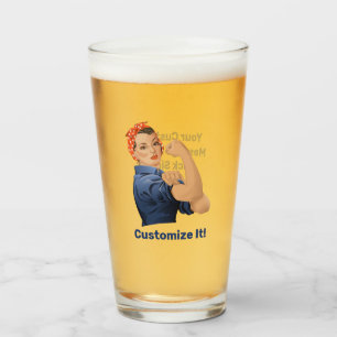 Rosie the Riveter Glass