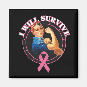 Rosie The Riveter I Will Survive Breast Cancer Magnet