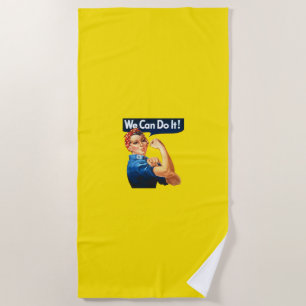 Rosie the Riveter (Iconic Poster) (We Can Do It!) Beach Towel
