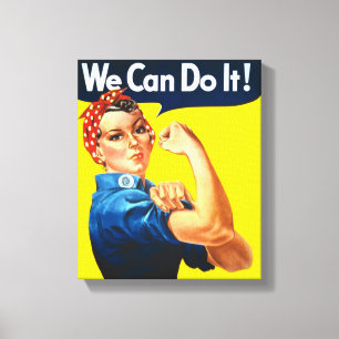 Rosie the Riveter (Iconic Poster) (We Can Do It!) Canvas Print