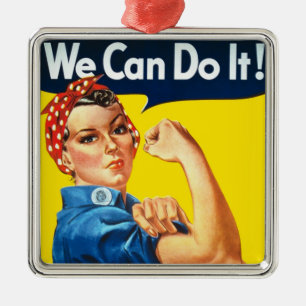 Rosie the Riveter (Iconic Poster) (We Can Do It!) Metal Tree Decoration