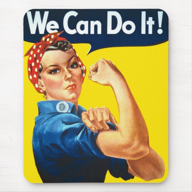 Rosie the Riveter (Iconic Poster) (We Can Do It!) Mouse Mat (Front)