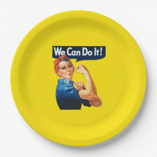 Rosie the Riveter (Iconic Poster) (We Can Do It!) Paper Plate