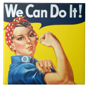 Rosie the Riveter (Iconic Poster) (We Can Do It!) Tile