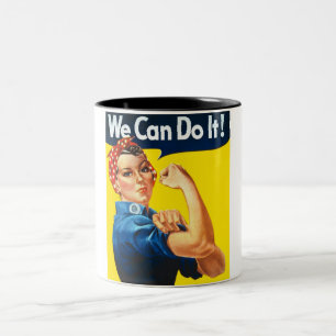 Rosie the Riveter (Iconic Poster) (We Can Do It!) Two-Tone Coffee Mug
