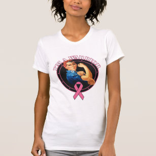 Rosie The Riveter I'm A Warrior Breast Cancer T-Shirt