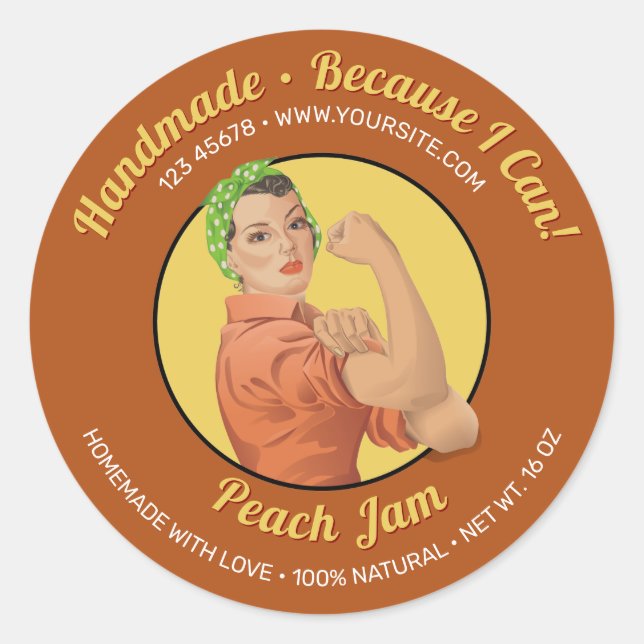 Rosie the Riveter Jar Lid Label (Front)