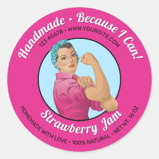 Rosie the Riveter Jar Lid Label