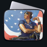 "Rosie the Riveter" Laptop Sleeve<br><div class="desc">Norman Rockwell | Woman factory worker,  flag behind,  Mein Kampf at feet</div>