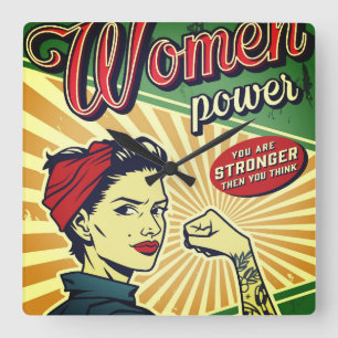 Rosie The Riveter  Large Clock