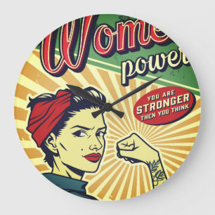 Rosie The Riveter  Large Clock