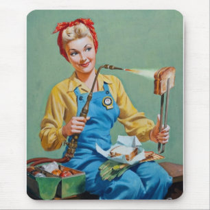 Rosie the Riveter Makes Toasted Cheese Mouse Mat