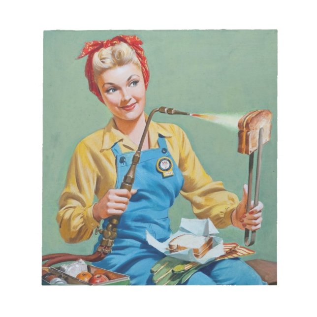 Rosie the Riveter Makes Toasted Cheese Notepad (Front)