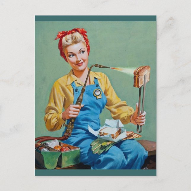 Rosie the Riveter Makes Toasted Cheese Postcard (Front)
