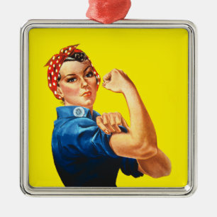 Rosie The Riveter Metal Tree Decoration