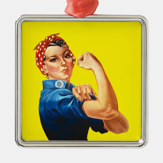 Rosie The Riveter Metal Tree Decoration (Front)