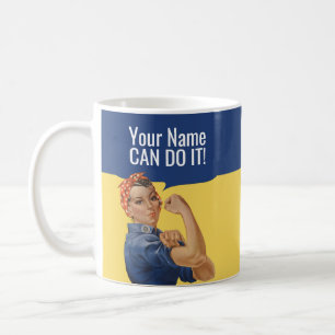 Rosie the Riveter Mugs   Personalised text