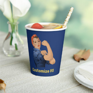 Rosie the Riveter Paper Cups