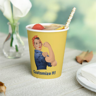 Rosie the Riveter Paper Cups