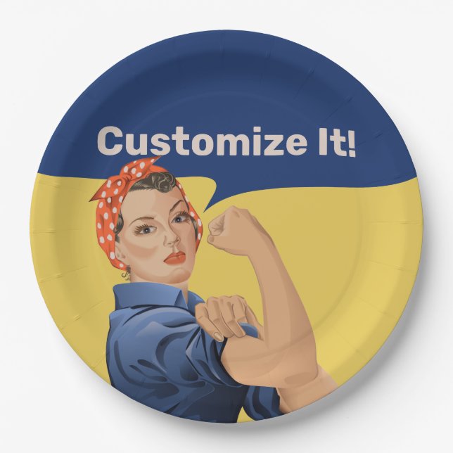 Rosie the Riveter Paper Plate (Front)
