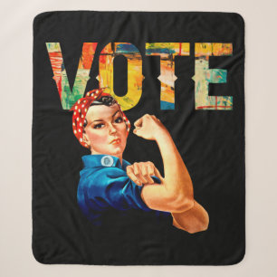 Rosie the Riveter Political Poster Vote Election Sherpa Blanket