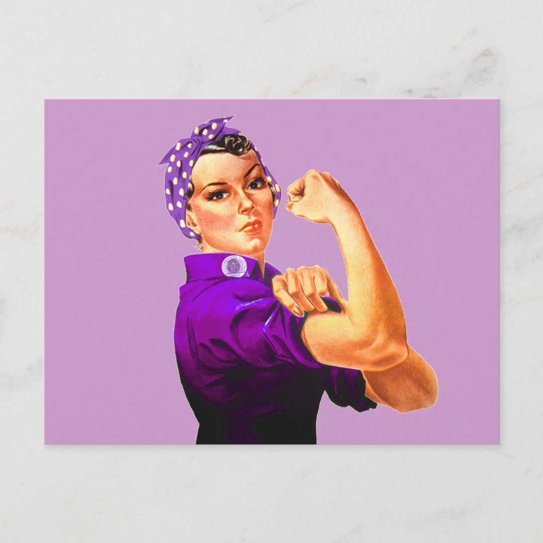 Rosie The Riveter Purple Postcard Zazzle