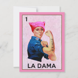 Rosie the Riveter Resists La Dama Loteria  Postcard