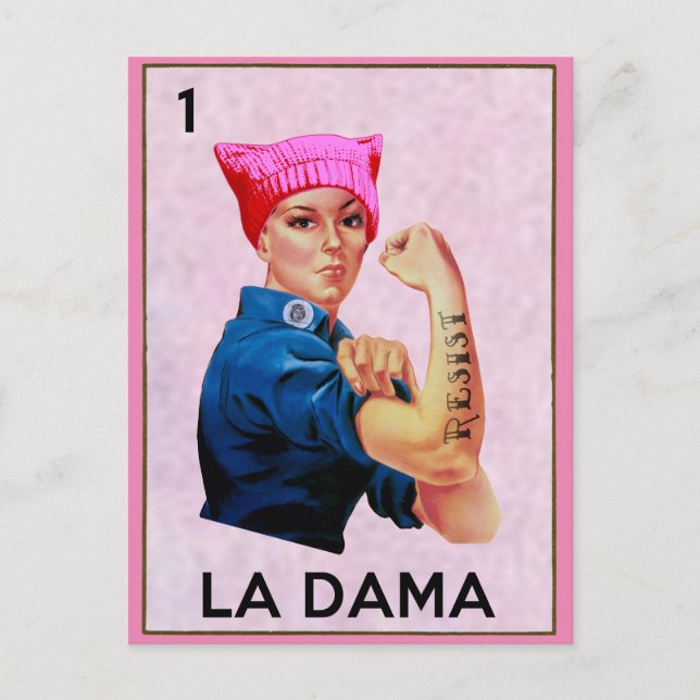Rosie the Riveter Resists La Dama Loteria  Postcard (Front)