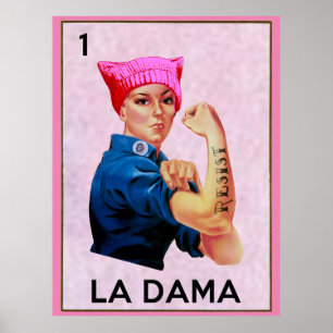 Rosie the Riveter Resists La Dama Loteria  Poster