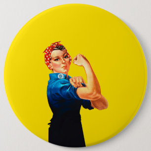 Rosie The Riveter Retro Design Style 6 Cm Round Badge