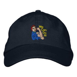 Rosie The Riveter Retro Style Embroidery Embroidered Hat