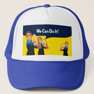 Rosie The Riveter Retro Style Trucker Hat