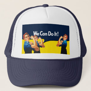 Rosie The Riveter Retro Style Trucker Hat