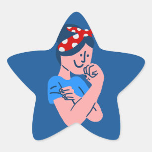 rosie the riveter rockabilly retro icon star sticker