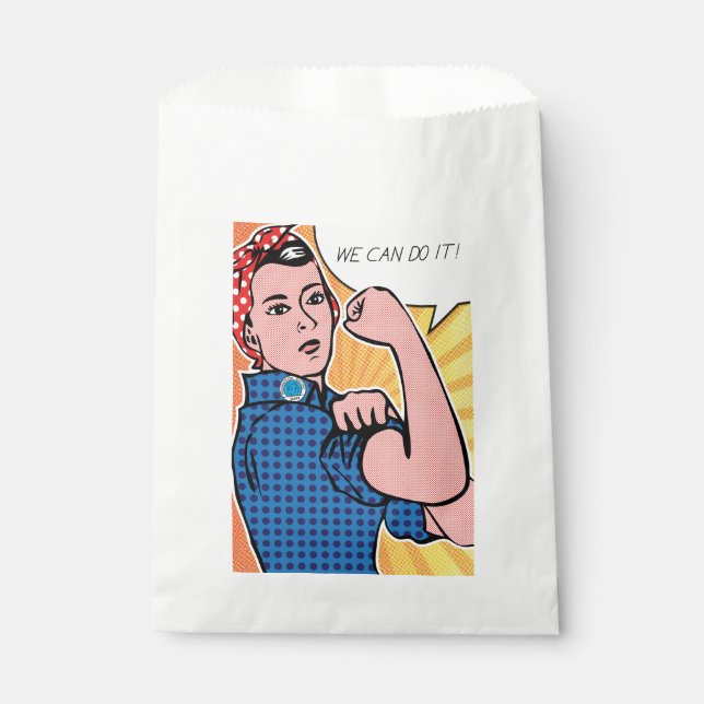 Rosie the Riveter Roy Lichtenstein Ben-Day Pop Art Favour Bags (Front)