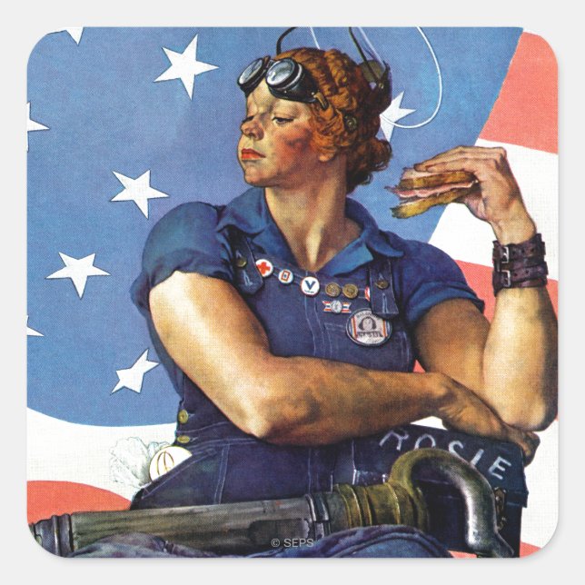 "Rosie the Riveter" Square Sticker (Front)