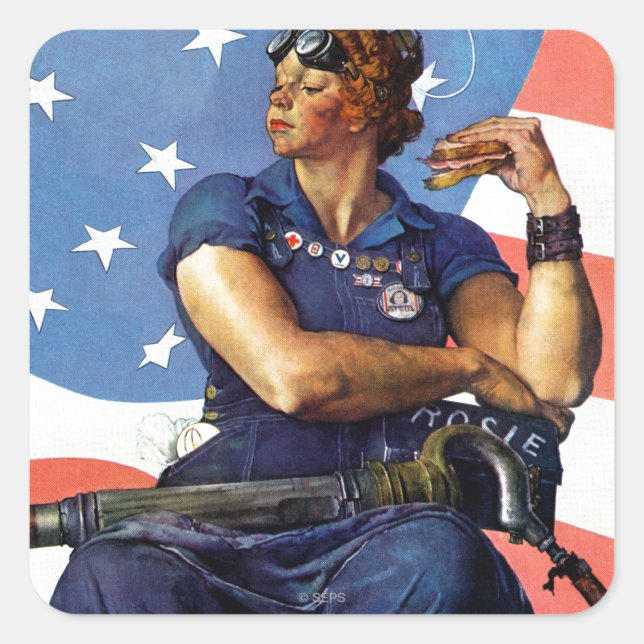 Rosie the Riveter Square Sticker (Front)