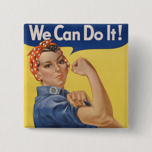 Rosie the Riveter: Strong Women Female Empowerment 15 Cm Square Badge