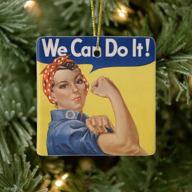 Rosie the Riveter: Strong Women Female Empowerment Ceramic Ornament (Tree)