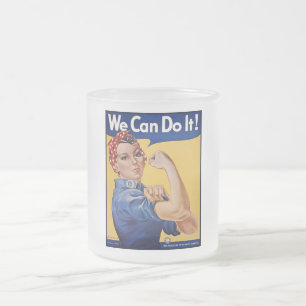 Rosie the Riveter: Strong Women Female Empowerment Frosted Glass Coffee Mug
