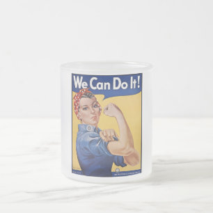 Rosie the Riveter: Strong Women Female Empowerment Frosted Glass Coffee Mug